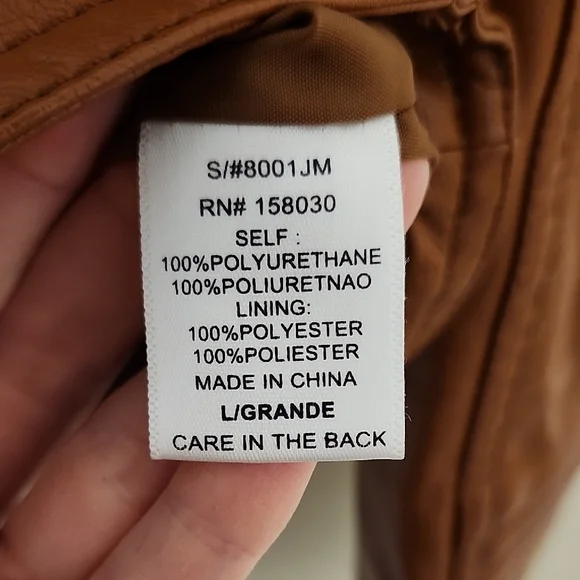 Love Tree Brown and Gold Leather Motorcycle Jacket - Picture 8 of 14